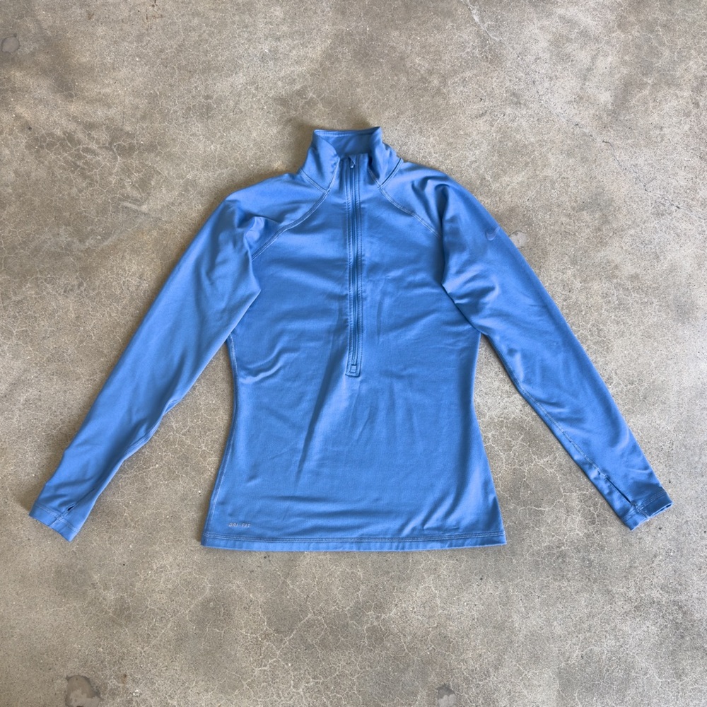 Women's Nike Dri-Fit Blue Long Sleeve Half-Zip